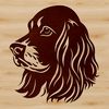 Friendly Cocker Spaniel Close-up A close-up illustration of a Cocker Spaniel's head, featuring a friendly canine face with floppy ears and a sweet expression.