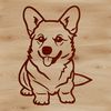 Sitting Corgi Illustration A cartoon illustration of a sitting corgi dog in a simple vector design.