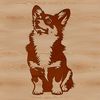 Free Pet Clip Art Dog Vector A cute corgi breed dog sitting on its haunches.