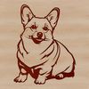 Cute Corgi Sitting Pose Art Illustration of a sitting corgi dog breed, suitable for vector art and graphic design projects.