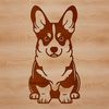 Corgi Clip Art SVG Graphic A stylized illustration of a sitting corgi dog.