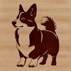 Corgi Breed Dog Silhouette Vector A vector illustration of a standing Corgi breed dog in profile.