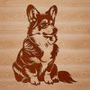 Free Vector Corgi Illustration A Corgi breed dog sitting on its hind legs, shown as a detailed vector illustration.
