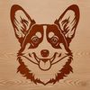 Corgi Portrait Illustration A detailed illustration of a corgi's head, suitable for digital cutting and crafting.