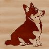 An illustration of a sitting corgi dog breed in a simple vector design.