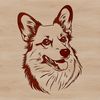 Cute Corgi Head Illustration A high-quality digital illustration of a Corgi's head, suitable for vector graphics and clip art design.