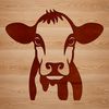 Cute Cow Head Design A cute cow head illustration, suitable for use in farm-themed designs.