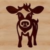 A simple illustration of a cow with a calf standing next to it, suitable as a vector design for various projects.