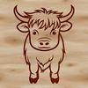 Friendly Farm Companion A cute cow standing in a green meadow, vector design suitable for commercial or personal projects.