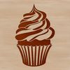 Colorful Cupcake Vector Artwork A colorful cupcake with frosting and sprinkles, designed as a vector graphic for various applications.