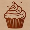 A digital illustration of a cupcake, suitable for various uses including cutting machine stencils and vector design.