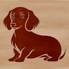 Dachshund Standing Portrait Vector Art A Dachshund standing on its hind legs, depicted as a digital vector illustration.