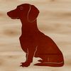 Cute Sitting Dachshund Design A vector illustration of a seated Dachshund with a simple design.