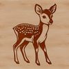 A cute standing deer illustration created as a vector graphic.