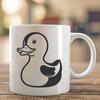 Quacking Friend Graphic A stylized graphic representation of a bird commonly referred to as a duck.