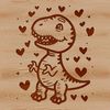 Whimsical Prehistoric Pal An SVG illustration of a dinosaur featuring heart decorations in a vector design format.