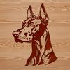 A high-quality vector illustration of a Doberman Pinscher's head, suitable for graphic design and digital art projects.