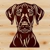 Adorable Doberman Face Illustration A detailed outline drawing of a Doberman Pinscher's face suitable for use as clip art.