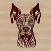 Elegant Dog Head Illustration A vector illustration of a Doberman Pinscher's head, suitable for clip art and graphic design.