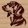 A vector illustration of a dachshund's head, suitable for various design projects.