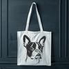 Free Vector Graphic of a Friendly Dog's Head A vector illustration of a cute Boston Terrier's head, ideal for personal or commercial use in various digital designs.