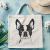 Beautiful Boston Terrier Clip Art A digital illustration of a Boston Terrier's head with detailed features.