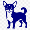 A digital illustration of a small Chihuahua dog in simple lines.