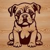 Cute Sitting Dog SVG Design A stylized illustration of a bulldog sitting on its hind legs.