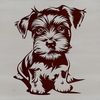 Cute Sitting Schnauzer SVG Clip Art A digital illustration of a sitting miniature dog breed with distinctive facial features.