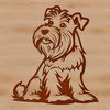 Sitting Dog Breed Clip Art Design A illustration of a sitting miniature schnauzer dog breed, suitable for digital design and cutting projects.
