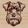 Vector Dog Silhouette with Distinctive Beard A small dog breed with a distinctive beard and mustache.