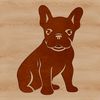 Cute French Dog Sitting Vector A vector illustration of a seated French Bulldog breed dog with characteristic facial features.