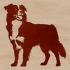 Australian Shepherd Dog Breed Icon A standing Australian Shepherd dog breed with a rugged texture, suitable for vector graphics design.
