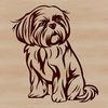 Free Shih Tzu Clip Art for Personal Use Close-up illustration of a sitting Shih Tzu dog breed with vector design style.