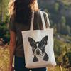 Customizable Boston Terrier Head Clip Art A stylized illustration of a friendly Boston Terrier's head, suitable for digital cutting machines.