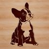 Adorable Boston Terrier SVG Icon A sitting Boston Terrier breed dog in simple vector design.
