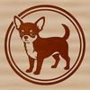A small dog breed, the Chihuahua, illustrated as a simple outline.
