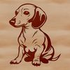 Digital Drawing of a Happy Dog Vector graphic design of a dachshund animal sitting in a digital drawing style suitable for clip art and stencils.