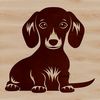 Free Dog Clip Art Vector Graphics A simple vector illustration of a sitting dachshund dog in a neutral background.