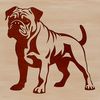 Beautiful Standing Bulldog SVG Design A stylized illustration of a standing Bulldog, suitable for use in digital designs and crafts.
