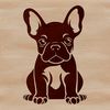 Cute French Bulldog Silhouette An SVG vector illustration of a French Bulldog in a seated position.