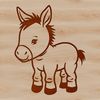 Simple SVG Donkey Graphic Design A simple line drawing of a standing donkey, suitable for vector graphics and digital design.