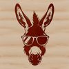 Stylish Burro Illustration An illustration of a donkey with stylish shades perched on its forehead.