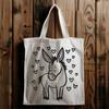 Cute Donkey with Love Hearts Vector Art A donkey standing on four legs with two love hearts above its head, suitable as vector art for various cutting machines.