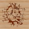 Adorable Grey Donkey Illustration A simple line art illustration of a cute grey donkey.