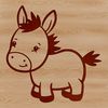 A simple line drawing of a standing donkey, ideal for personal or commercial projects requiring vector art.