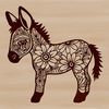 A detailed illustration of a standing donkey with ornate features, suitable for vector art designs.