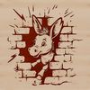 Breaking Through with Style Donkey SVG A colorful illustration of a donkey breaking through a wall, suitable for various digital applications.