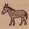Decorative Donkey SVG Graphic An animal SVG graphic featuring a donkey in a simple yet decorative design style.