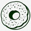 Fancy Donut Graphic A digital illustration of a classic donut with frosting and sprinkles, suitable for various design projects.
